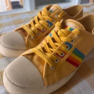 Women’s Yellow Rainbow Gola Sneakers